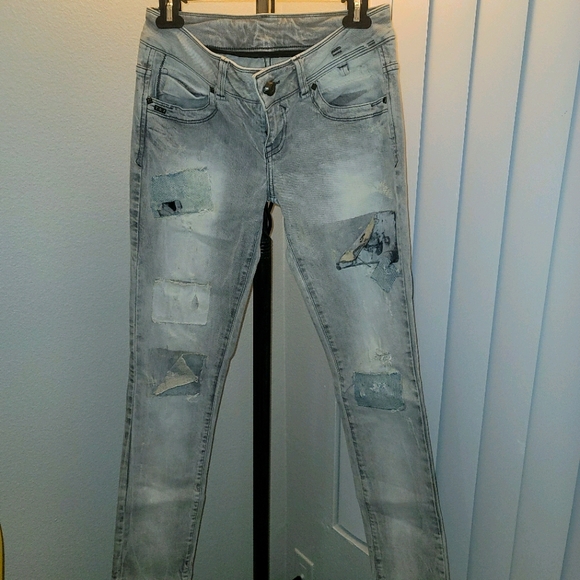 Zara Denim - LIKE NEW Gray denim with patchwork
